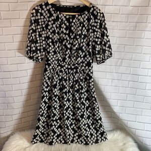 Trina Turk 97% Silk Dress Black/White‎ Size M